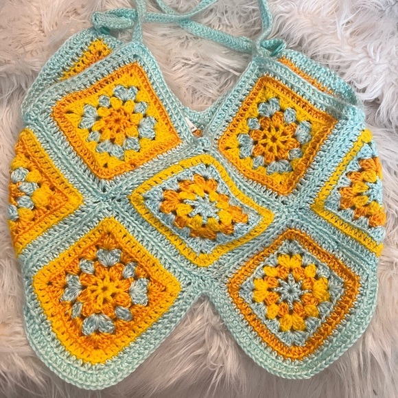 Crochet Granny Square top halter or tank - Picture 2 of 4